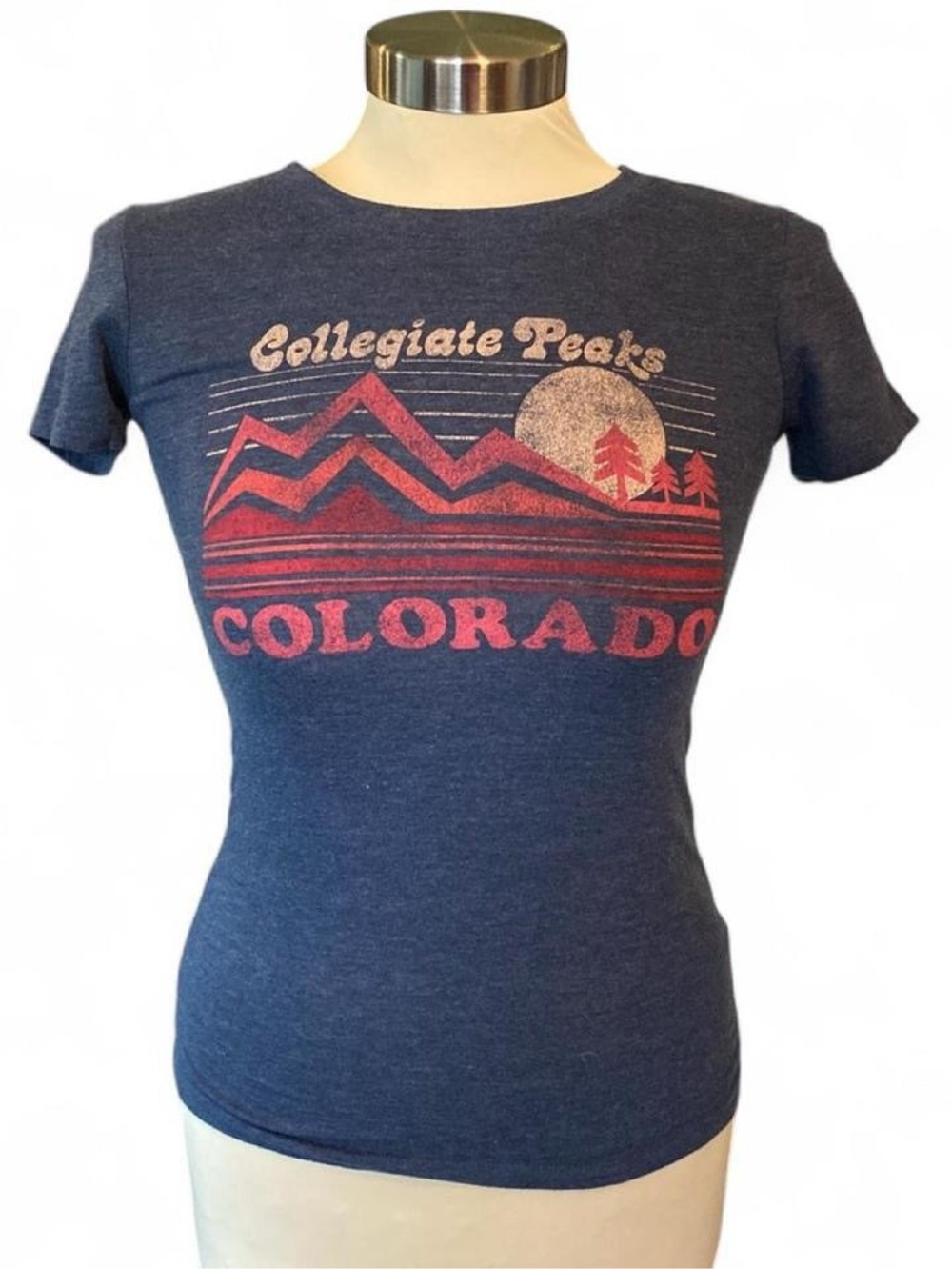 Aeropostale Navy Baby Tee With Mountain Graphic